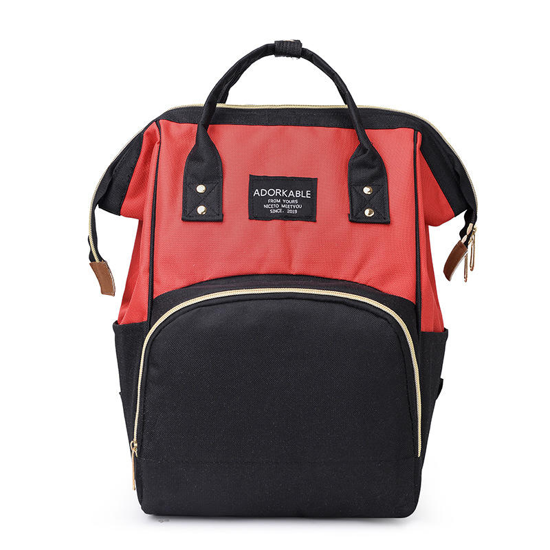 Women Fashion Canvas Casual Mummy And Kids Patchwork Backpack Handbag