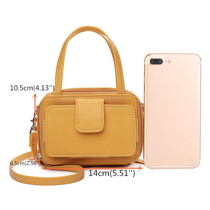 Women Square 6 Card Holders Phone Bag Lightweight Multi-Pocket Crossbody