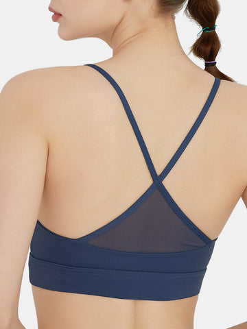 Women Wireless Solid Color Quick Dry Beauty Back Criss-Cross Sport Yoga Bra