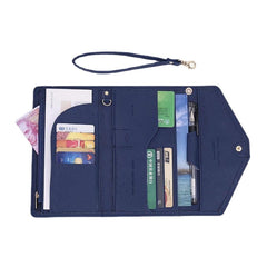 Women Multifunctional 8 Card Case Trifold Passport Business Wallet Purse