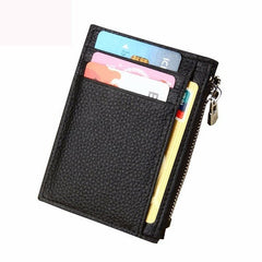 RFID Antimagnetic Woman Man Card Eight Card Holders Cow Leather Purse Wallet