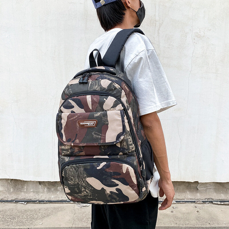 Men Large Capacity Camouflage Waterproof Student School Bag 15.6 Inch Laptop Bag Travel Outdoor Backpack