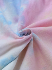 Women Tie Dye Pajamas Set Two Pieces Short Sleeve O-Neck Softies Summer Sleepwear
