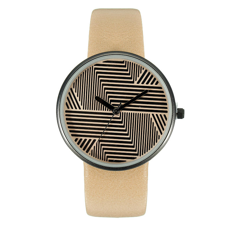 Unisex Leather Strap Round Dial Fashion Couple Watches