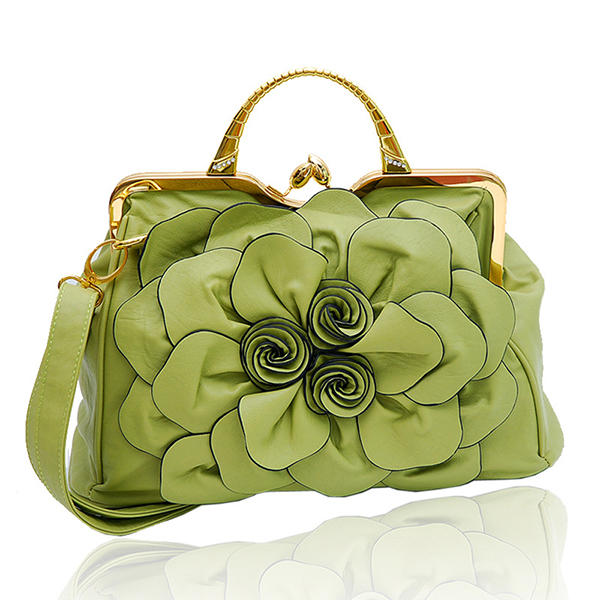 Women Elegant Handbag Rose Floral Fashion Cosmetic Bag
