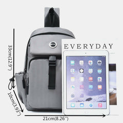 Men USB Charging Multi-carry Multi-Layers Waterproof Crossbody Bag Chest Sling Backpack