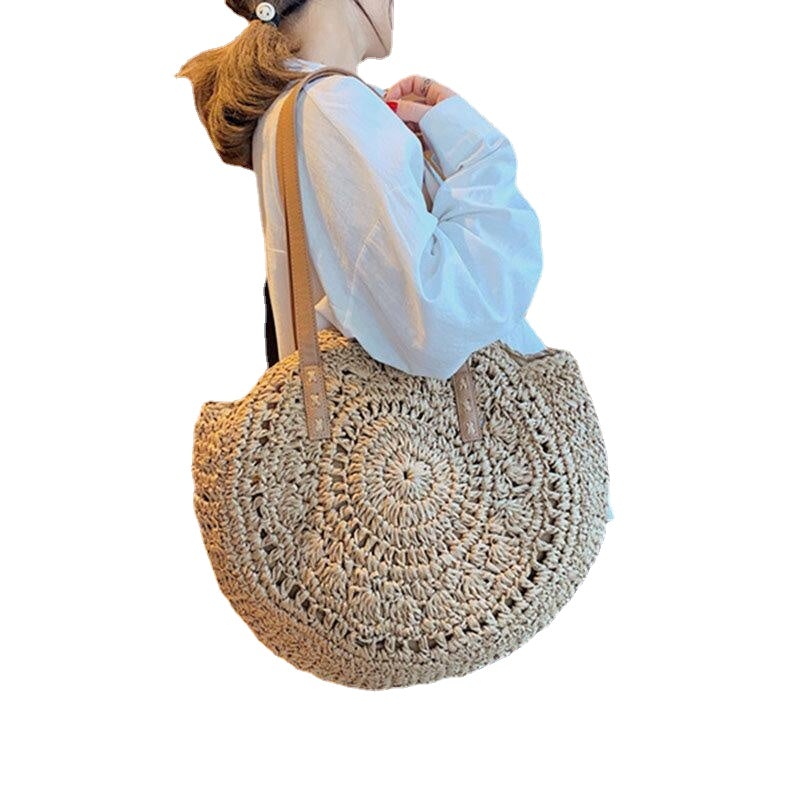 women summer beach large capacity straw woven handbag tote bag