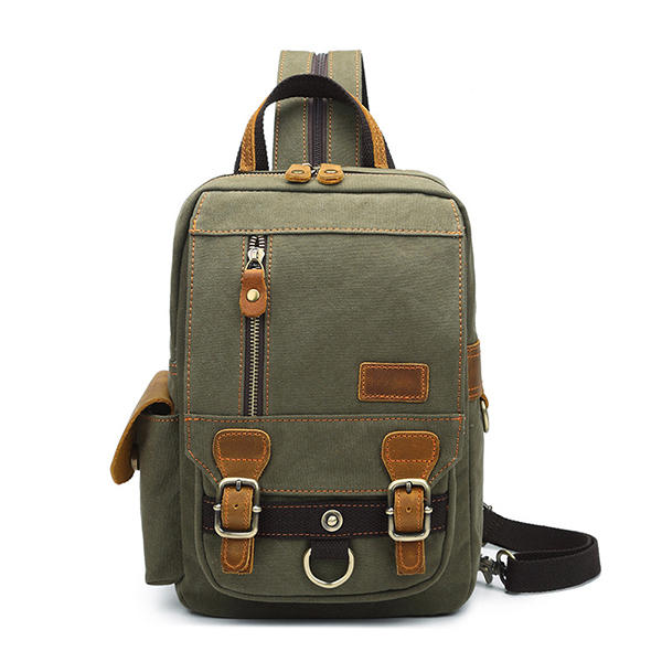 Multi-function Canvas Casual Bag Messenger Bag Shoulder Bag Small Backpack For Men Women