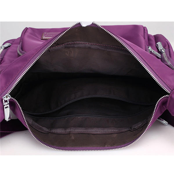 Multilayer Zipper Pockets Nylon Shoulder Bags Outdoor Sports Waterproof Crossbody Messenger Bag