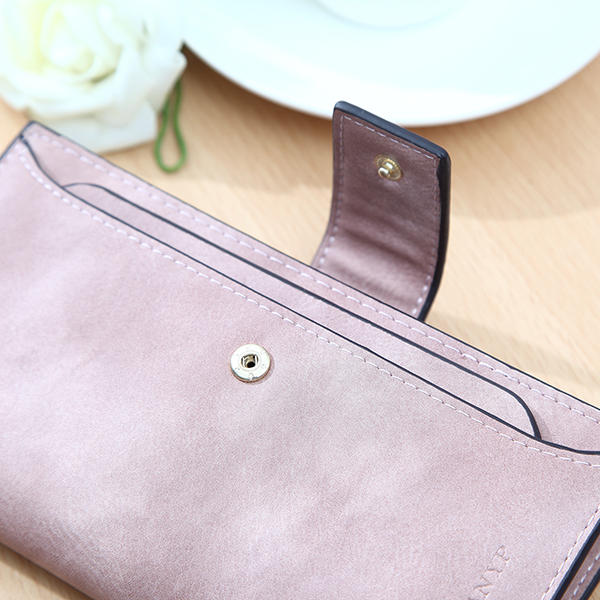 Women Matte Long Wallet Hasp Detachable Card Holder Coin Bags Clutches