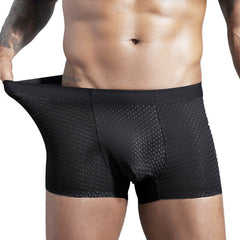 Cool Ice Silk Underwear Mesh Breathable Seamless Pouch Boxer Briefs for Men