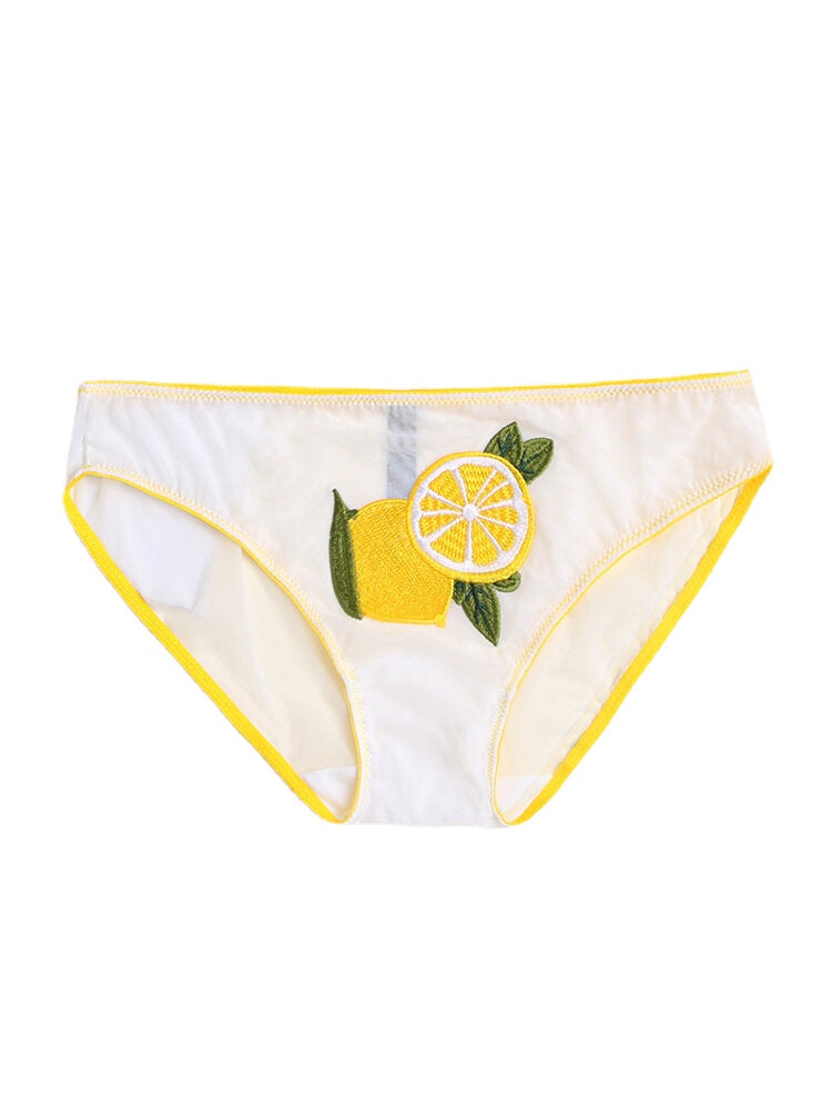 Women's Daisy Fruit Print Mesh Breathable Hip Panty