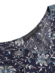 Bohemian Women Floral Print V-neck Puff Sleeve ButtonCuffs Casual Mini Dress