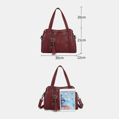 Women Multiple-pockets Compartments Crossbody Large Capacity Tote Shoulder Bag Handbag