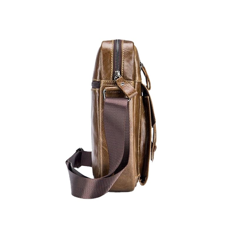 Men Genuine Leather Multi-pocket Anti-theft Crossbody Bag Shoulder