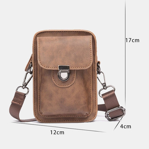 Men Casual Mini Wear-resistant Crossbody Bags Large Capacity 4.7 Inch Phone Bag Waist Belt With Hook