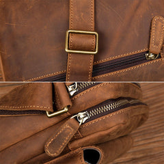 Men Vintage PU Leather Multi-storage Multi-pocket Crossbody Shoulder Bag Briefcase Business Travel Duffel Attache Case