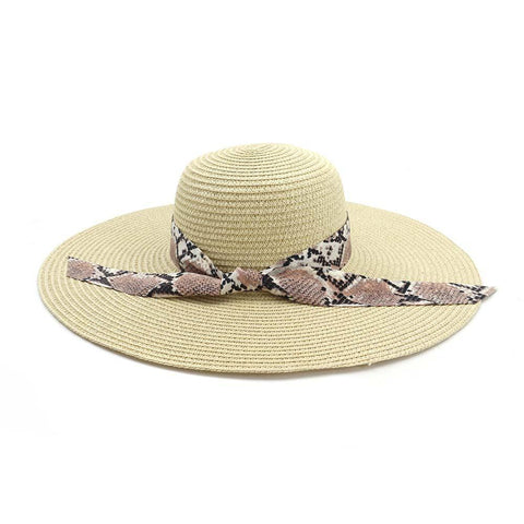 Women Foldable Ribbon Sunscreen Bucket Straw Hat Outdoor Casual Travel Beach Floppy Hat