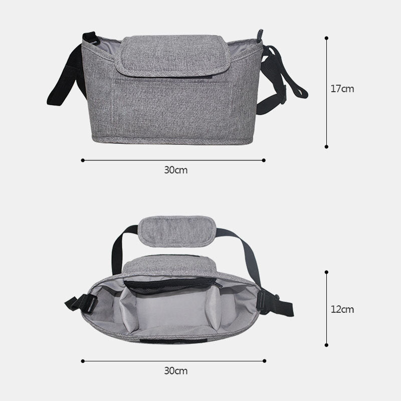 Unisex Flax Multifunctional Large-Capacity Outdoor Baby Carriage Bag Hanging Bag Crossbody Bag Shoulder Bag