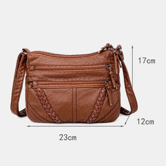 Women Multi-pocket Middle-aged Vintage Crossbody Bag Shoulder Bag