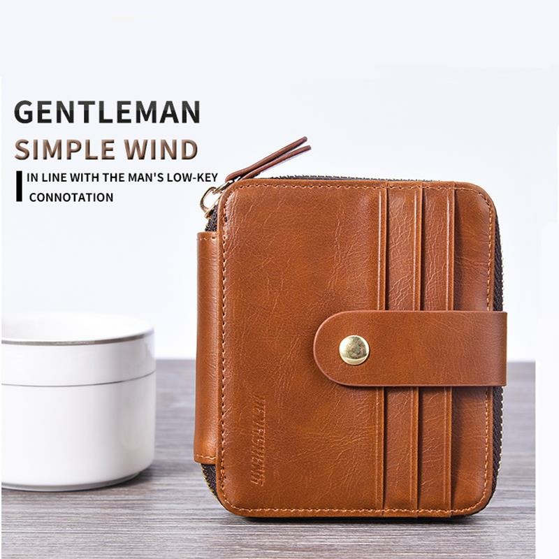 Men Small Casual Card Holder Wallet Zipper Coin Bag