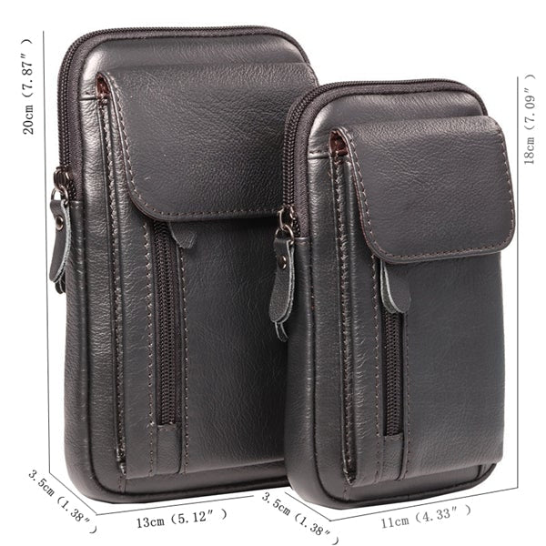 Men's Genuine Leather Crossbody Waist Phone Bag