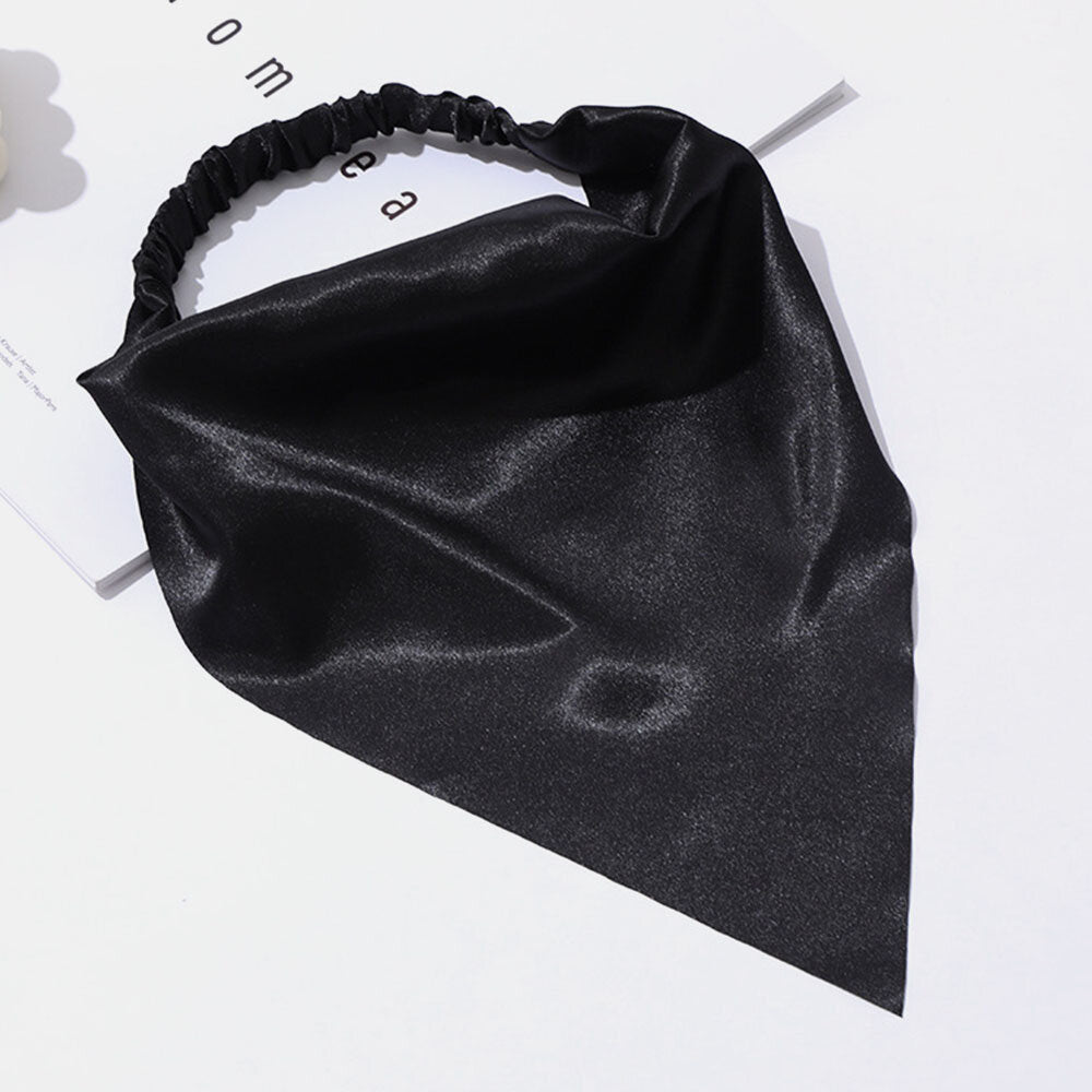 Women Chiffon Solid Color Elastic Wild Triangle Scarf Headband Headscarf Headwear