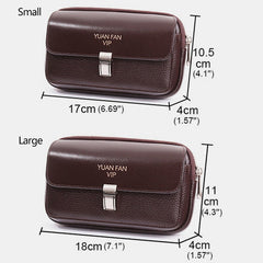 Men Retro Horizontal Soft Leather Multifunction Large Capacity 6/6.5 Inch Phone Bag Belt Waist