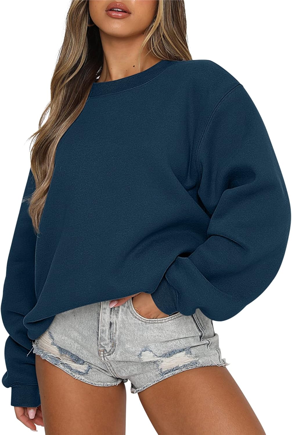 Y2K Oversized Crewneck Sweatshirt - Women's Teen Girls Fleece Pullover Sweater Top