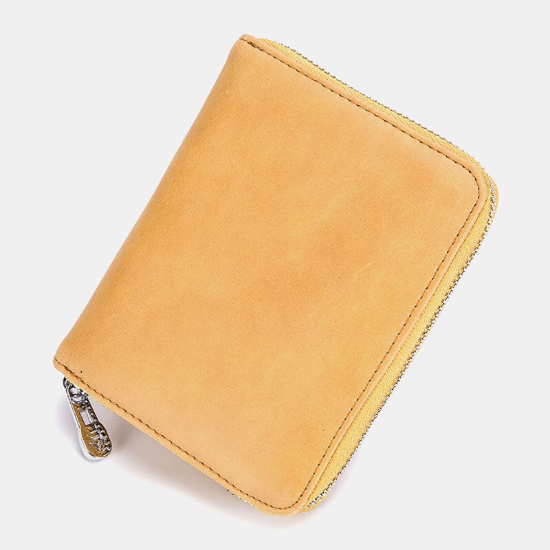 Men Genuine Leather RFID Anti-theft Organ Shape Multi-card Slots Coin Purse Card Wallet