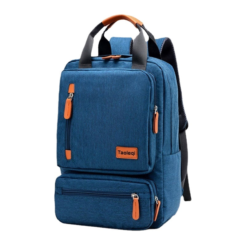 Men Women Fashion Large Capacity Multi-pocket Pure Color Backpack