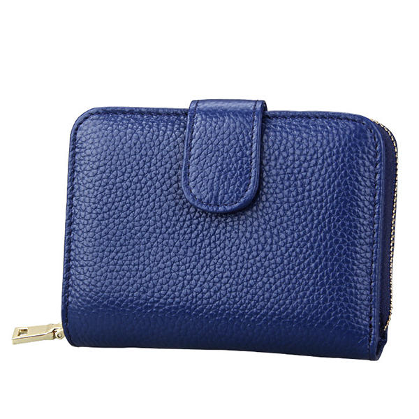 Genuine Leather Unisex 10 Card Slot Wallet Fashion Hasp Holder