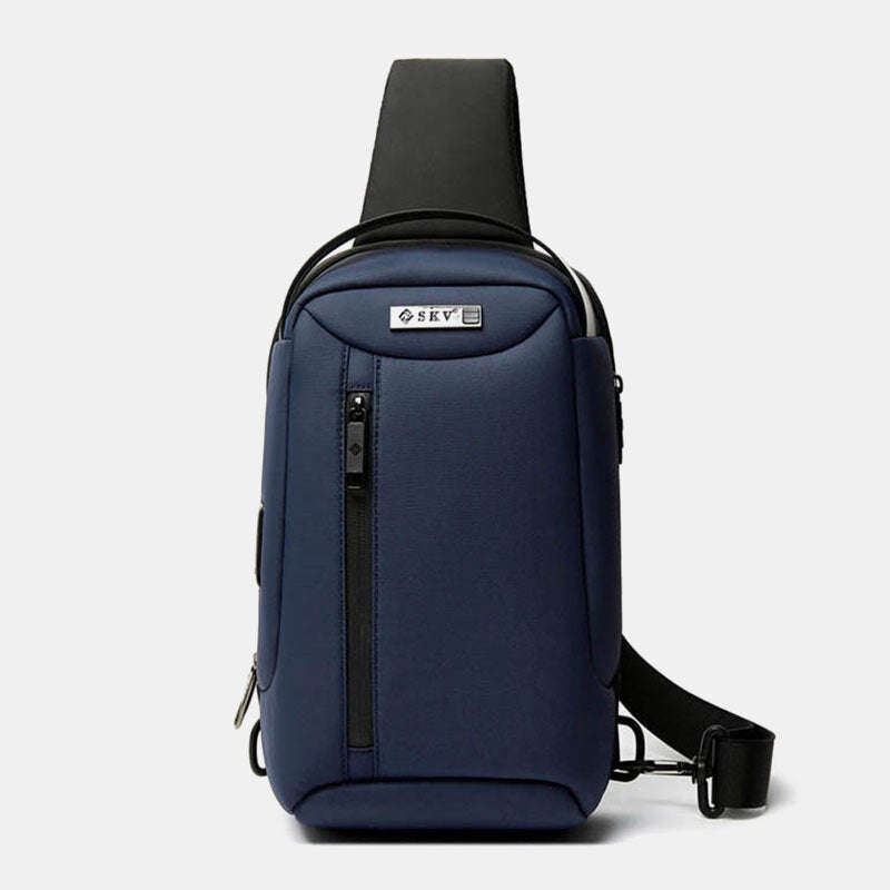 Men Fashion USB Charging Design Breathable Chest Bag Casual Travel Back Anti-theft Phone Pocket Crossbody Shoulder