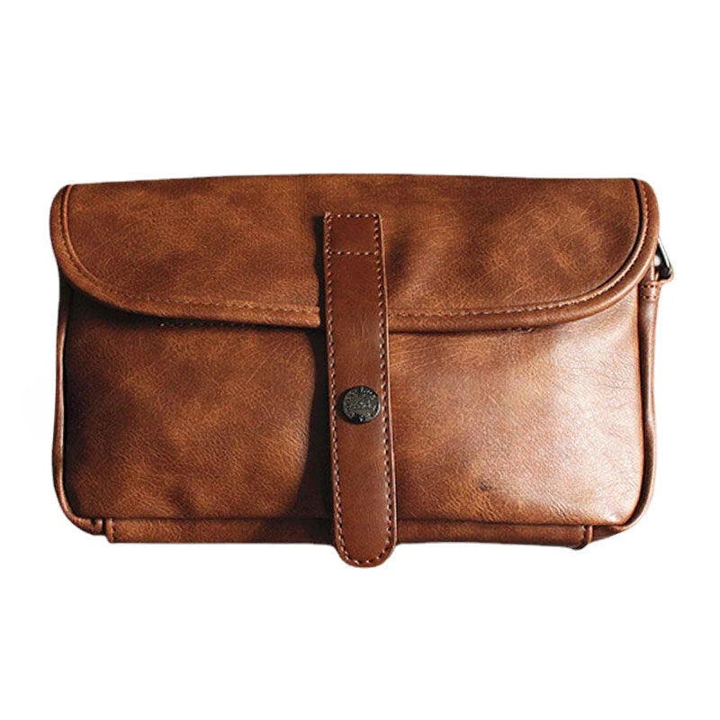 Men's PU Leather Crossbody Bag - Large Capacity Travel Shoulder Bag
