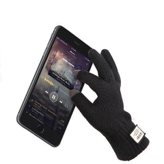 Winter Autumn Men Bike Knitted Gloves Touch Screen Male Thicken Warm Wool Cashmere Solid Gloves