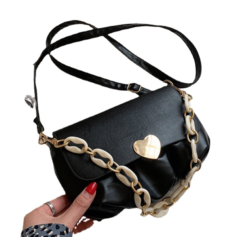 Women PU Leather Underarm Bag Detachable Shoulder Strap Tote Handbag Shoulder Bag