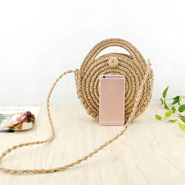 Women Straw Canteen Light Crossbody Bag Phone Beach Bags