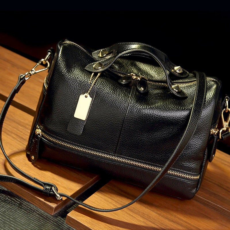 Fashion Women Genuine Leather Tote Handbag Pillow Shoulder Crossbody Satchel Bag