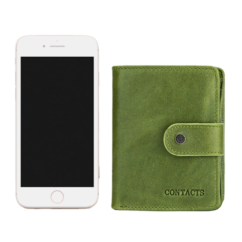 Women Genuine Leather RFID Multi-function Multi Card Slots Brief Card Holder Wallet