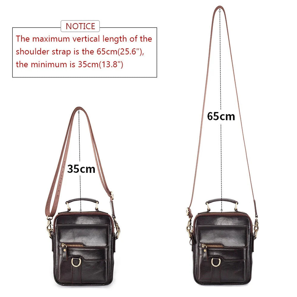 Men's Genuine Leather Large Capacity Shoulder Handbag