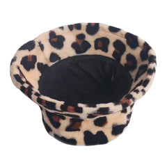 Women Rabbit Hair Leopard Pattern Casual Warm All-match Bucket Hat