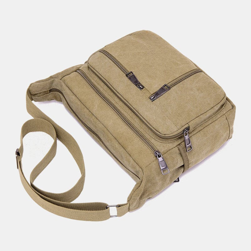 Men's Large Canvas Shoulder Crossbody Bag for Travel