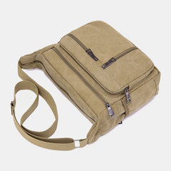 Men's Large Canvas Shoulder Crossbody Bag for Travel