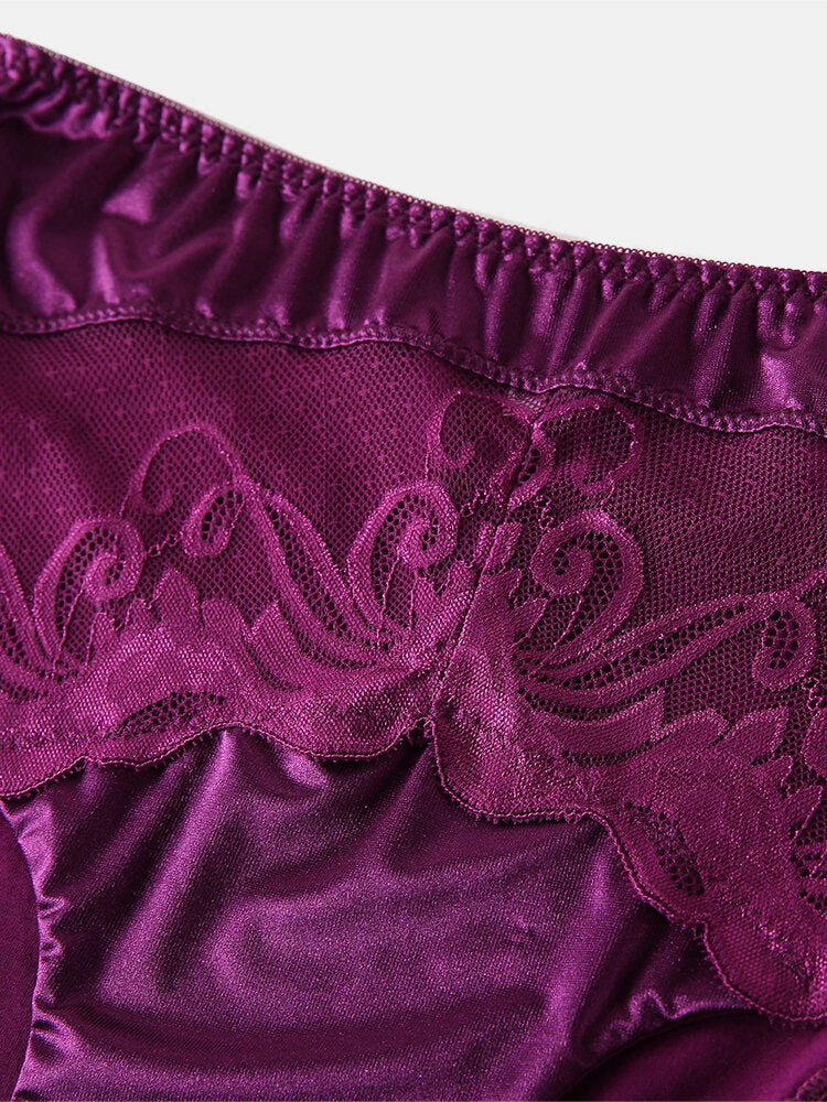 Women's High Waist Modal Lace Soft Comfy Panty