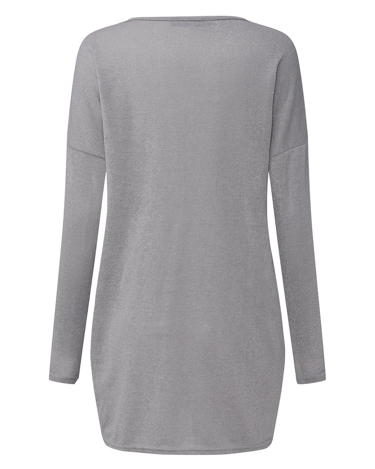 Women Long Sleeve V Neck Casual Loose Solid Pullover Shirt Blouse