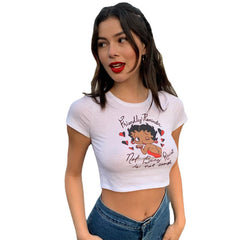 Trend Cartoon anime Printed Slim Short-Sleeved T-shirt