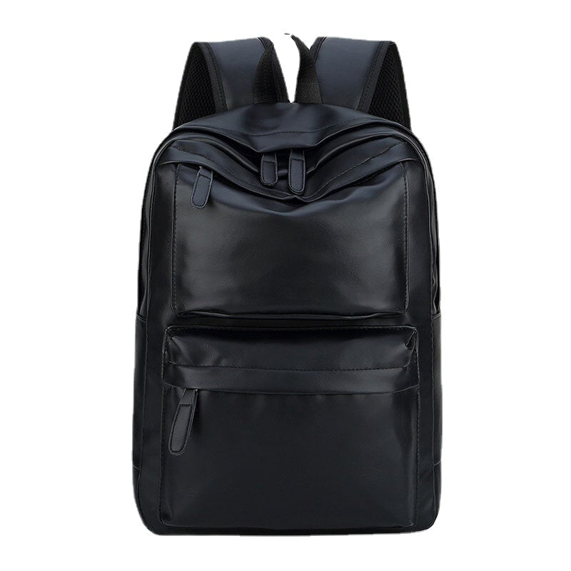 Men PU Leather Multi-pocket Vintage 14 Inch Laptop Bag Large Capacity Travel Camping Backpack