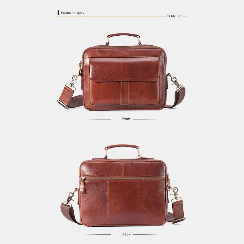 Men's Genuine Leather Business Crossbody Shoulder Bag