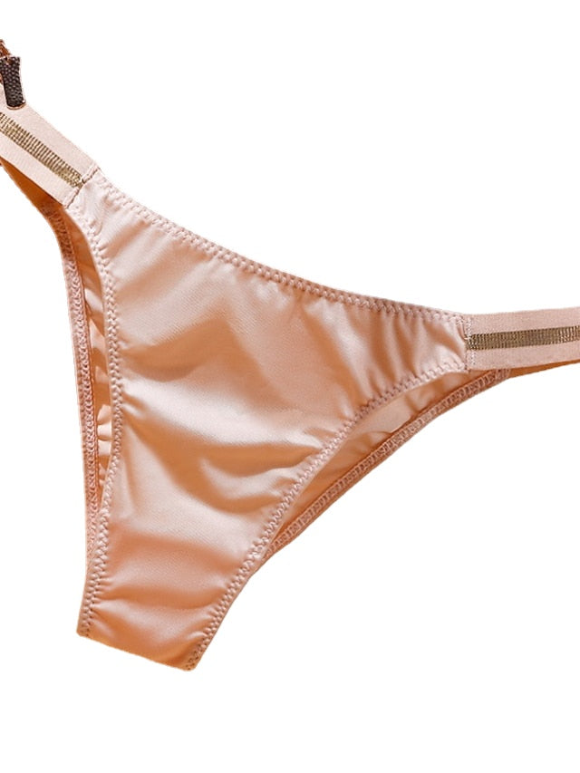 Sexy Thongs for Women Seamless Stretch Hip Lift Panties Low Rise Lingerie Ice Silk Briefs Bikini Underwear