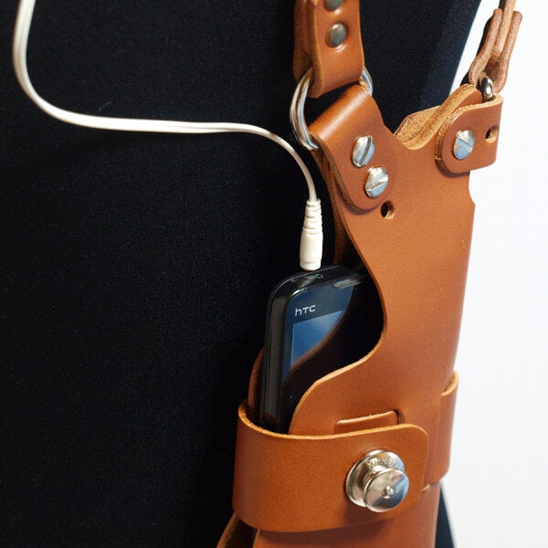Men 6.3 Inch Phone Holder PU Waist Belt Bag Anti-theft Shoulder